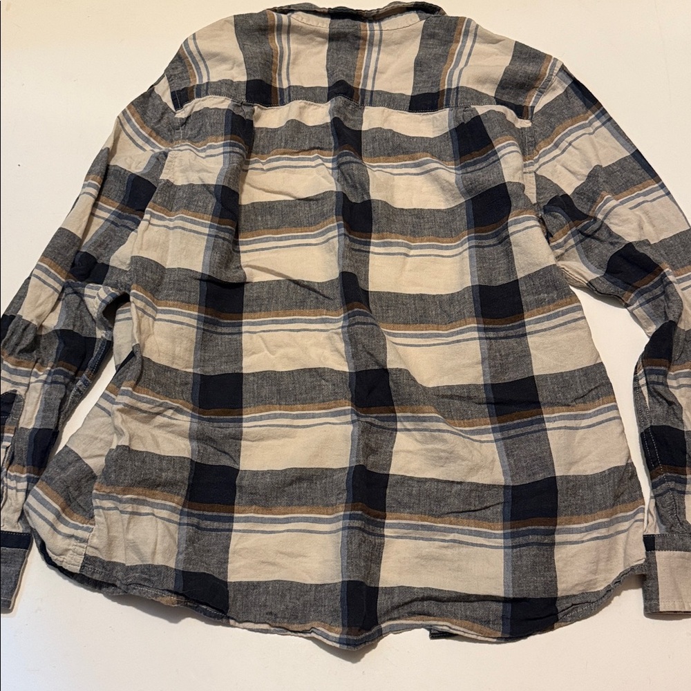 Pendleton Linen Blend Plaid Button Down Long Slee… - image 7